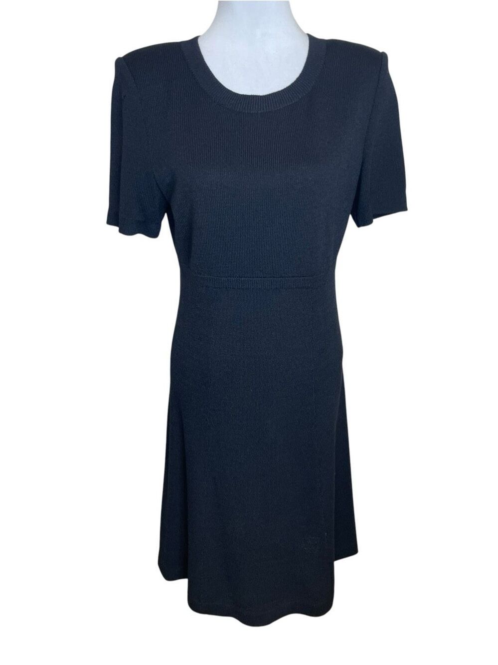 St. John Collection Santana Knit Short Sleeve Dress Black Size 10